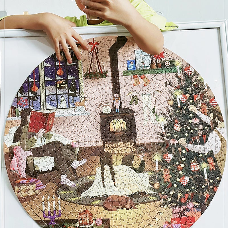 Overseas Christmas Series 1000-Piece Jigsaw Puzzle Leisure Boxed Christmas Series 1000P Adult Puzzle For Stress Relief - Image 5